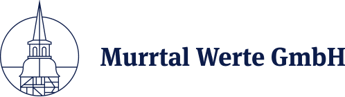 Logo der Murttal Werte GmbH mit stilisiertem Kirchturm in blauem Kreis und Firmennamen in blauer Schrift